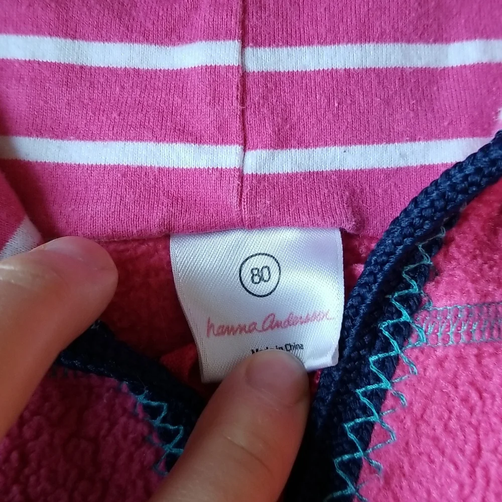 Hanna Andersson Pink Owl Fleece Onesie - Size 18-24 months or 80cm
